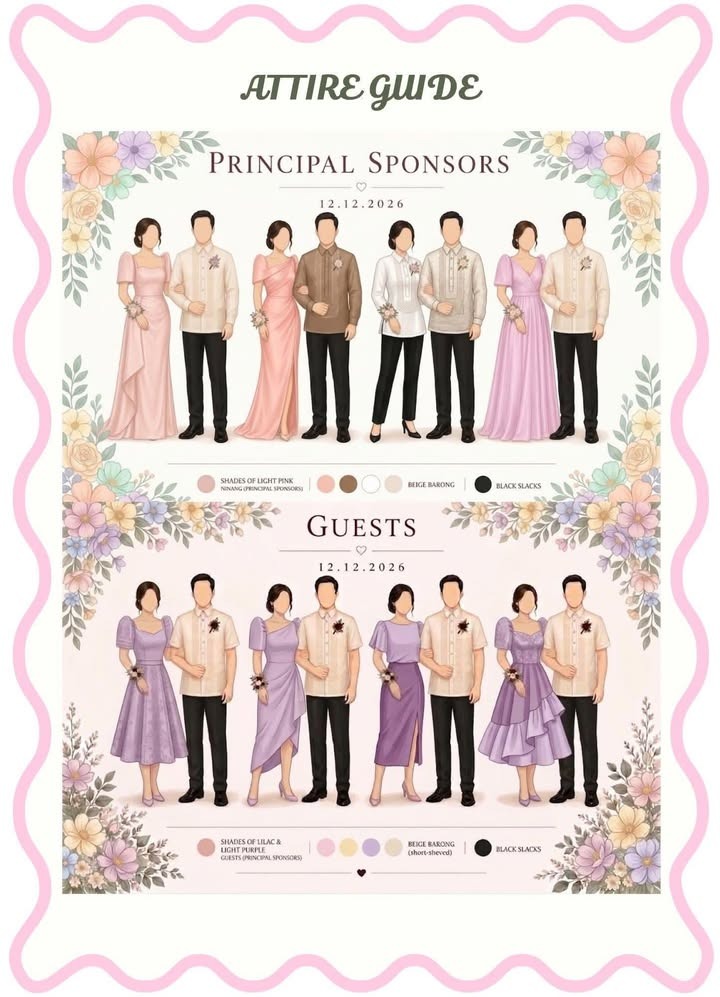 Attire guide for principal sponsors and guests